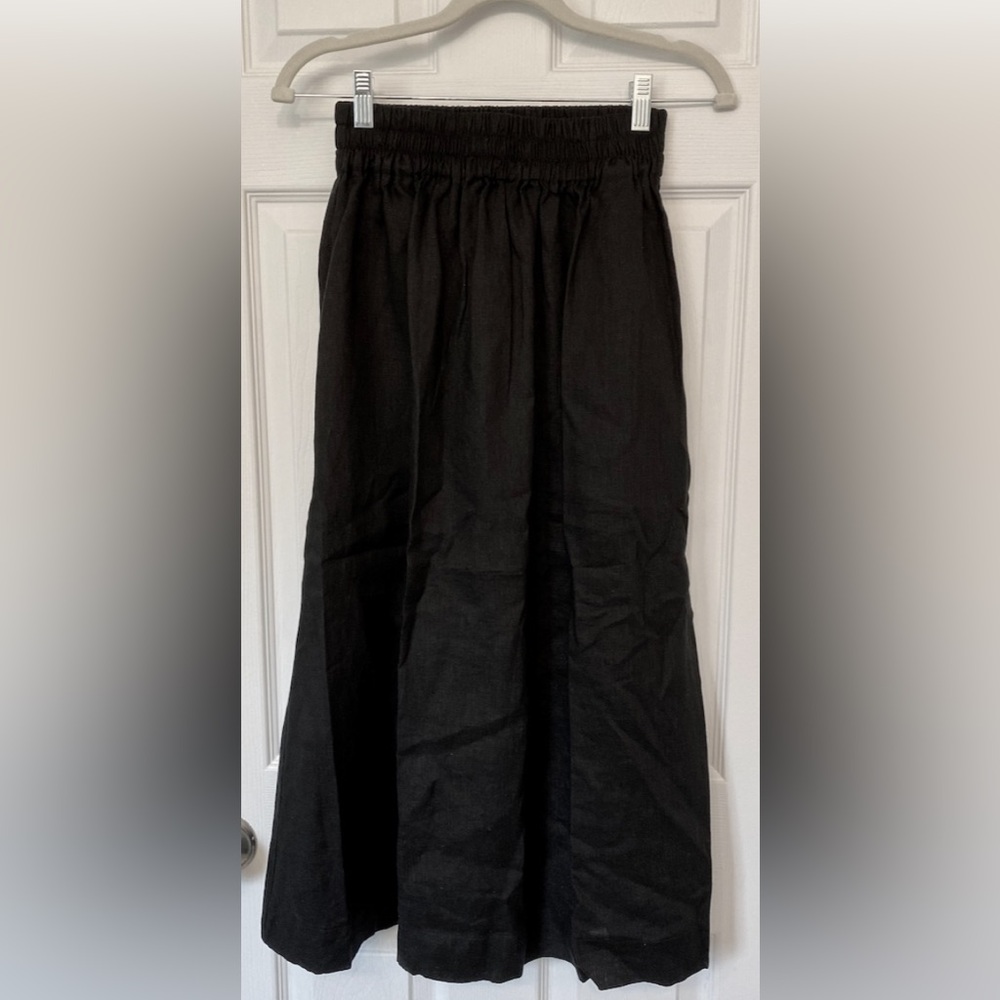 notPerfectLinen Sion Skirt Light Weight Linen Black Size Small Never Worn